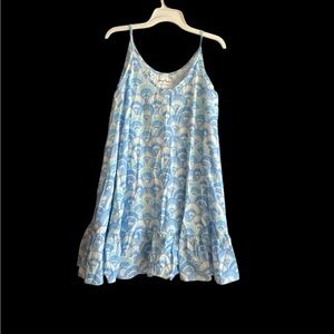 Kenny Flowers Blue and Cream Wave Dress